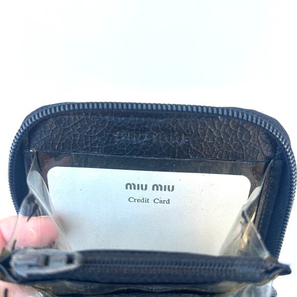 Vintage Miu Miu Y2K 2000s Black Sequin Zip Around Wallet Prada Small Micro - Picture 7 of 10
